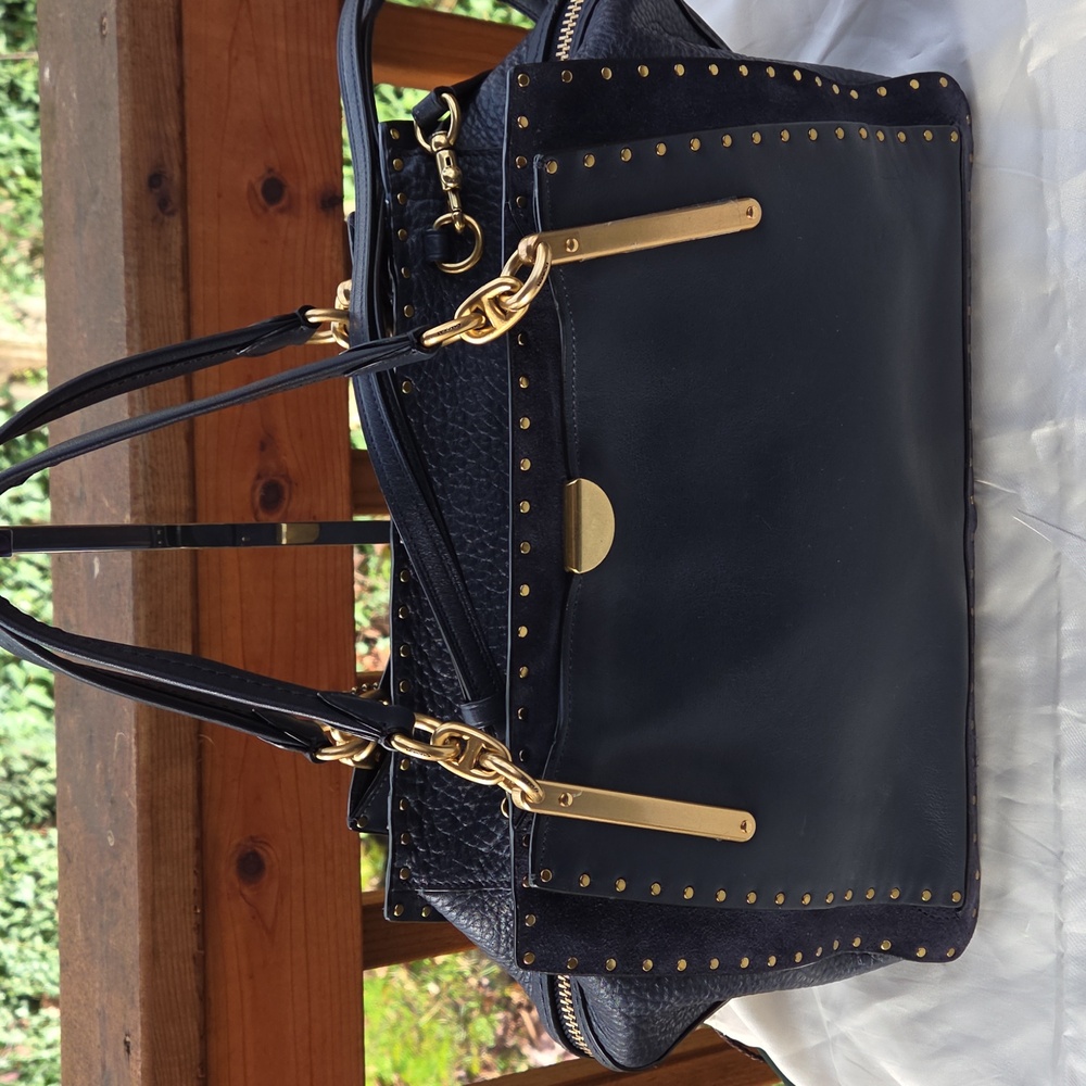 Navy Coach Studded Dreamer Satchel - Picture 5 of 8